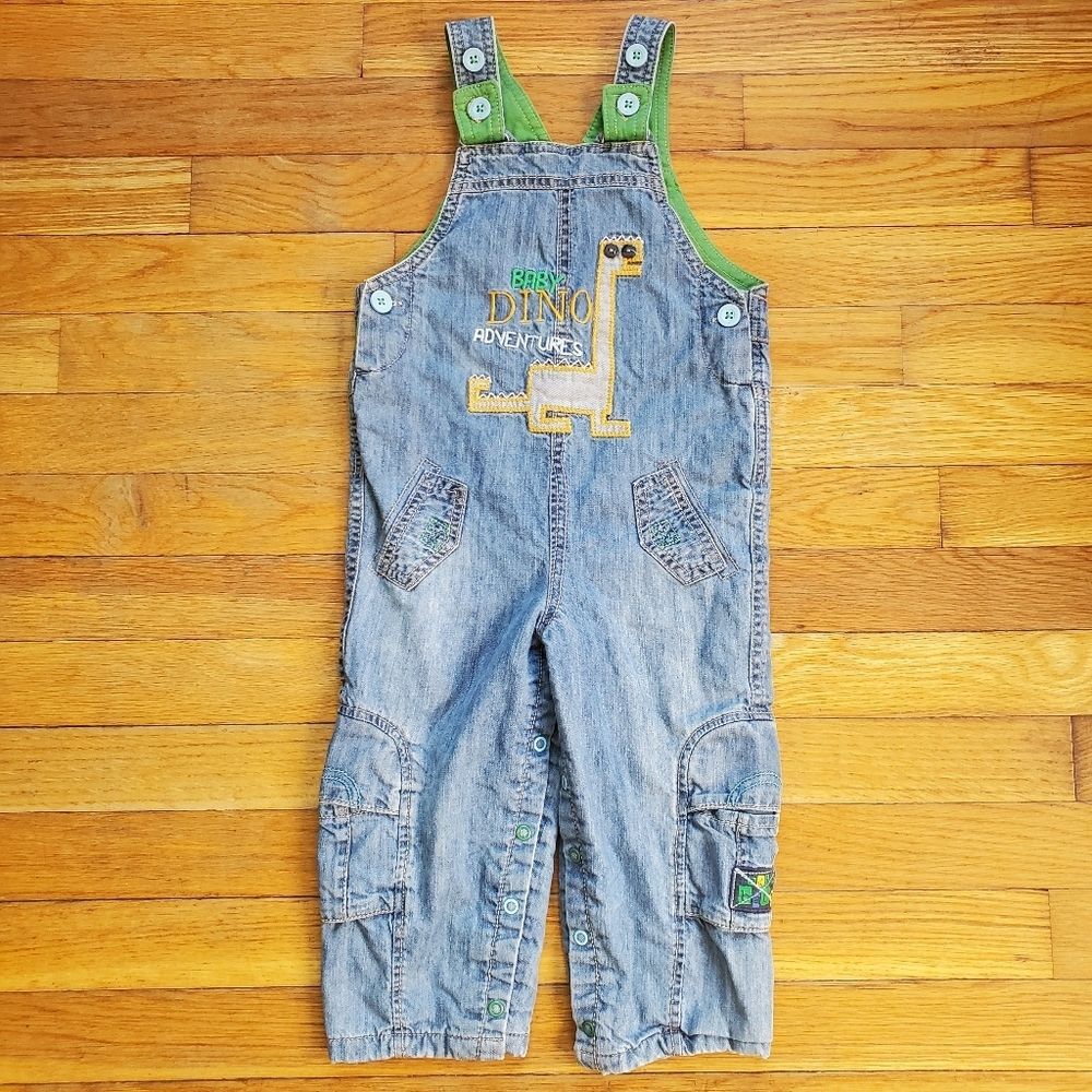 Marks & Spencer dinosaur adventures lined overalls size 18-24 months